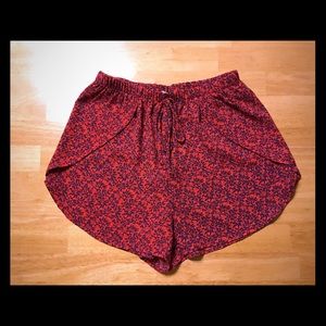 High waisted polyester shorts